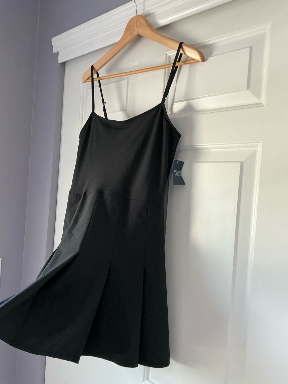 Abercrombie & Fitch Black Pleated Spaghetti Strap Traveler Mini Dress S - Picture 5 of 16